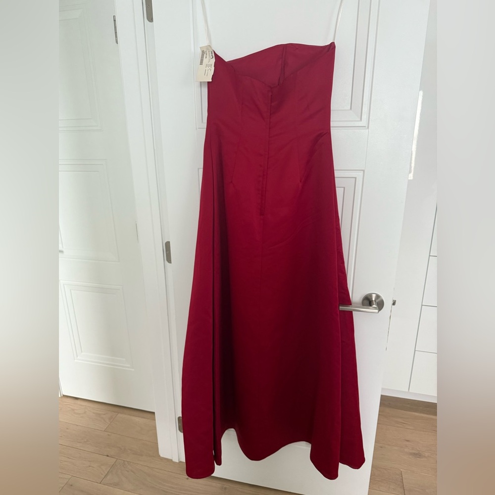 Bridesmaid tafetta red gown